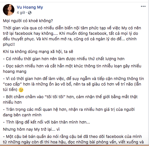 Á hậu Hoàng My, facebook Á hậu Hoàng My, sao Việt